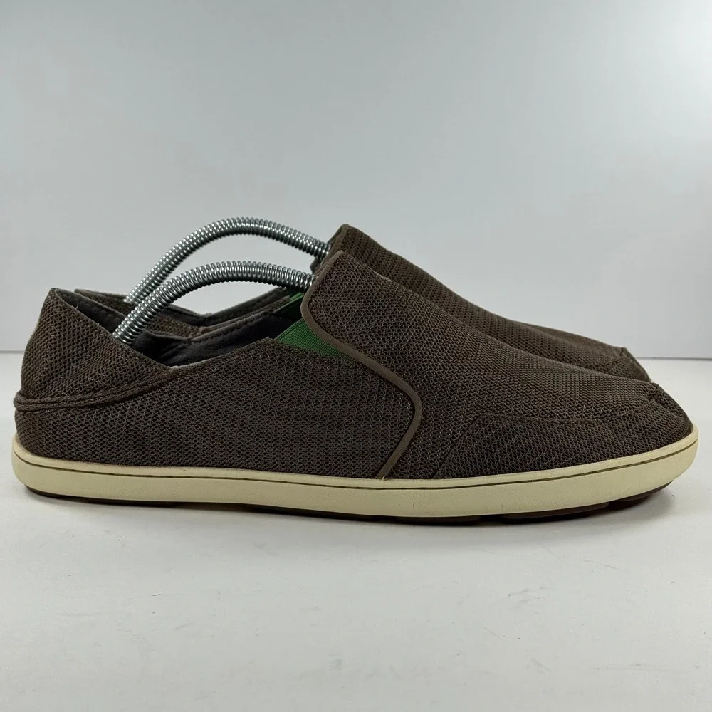 OluKai Nohea‎ Mesh Dark Wood Mens Slip On Shoes 10188-13AP Size 10